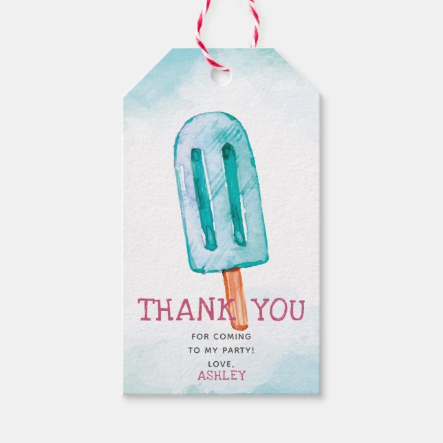 Blue Ice Cream Birthday Vielen Dank Geschenkanhänger (Vorderseite)
