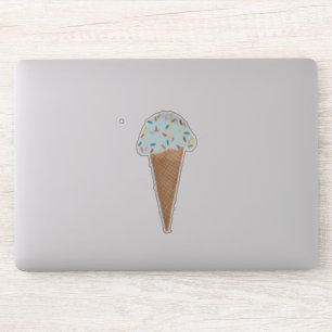 Blue Ice Cream Cone mit Sprinkles Illustration Aufkleber