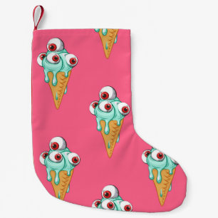 Blue Ice Cream Pink Hintergrund Kleiner Weihnachtsstrumpf
