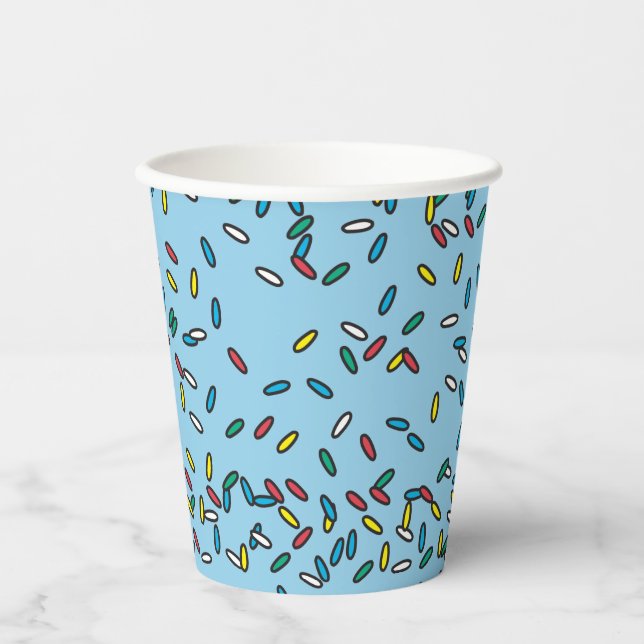 Blue Ice Creme farbenfrohe Sprinklen Papier Cups Pappbecher (Vorderseite)