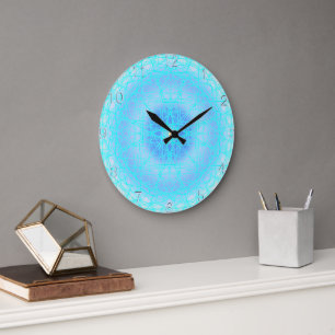 Blue Ice Cross Ball Snowflake Wall Uhr