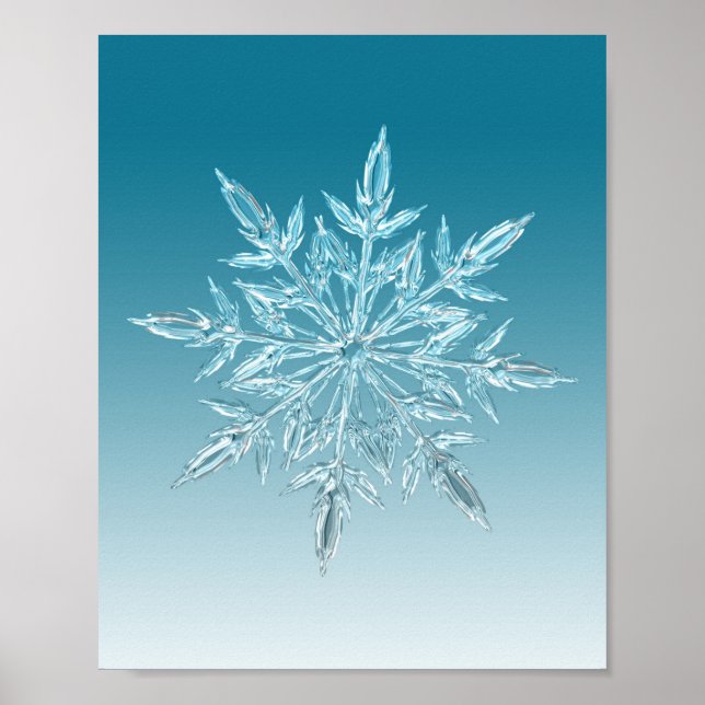 Blue Ice Crystal Poster (Vorne)