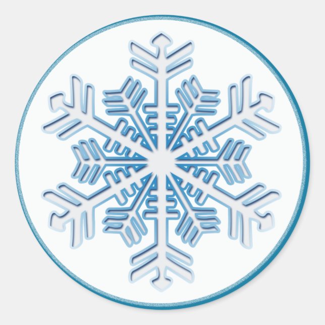 Blue Ice Crystal Snowflake Sticker (Vorderseite)