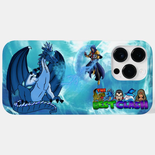 Blue Ice Dragon & Magic Wizard in Dragons Domain Case-Mate iPhone Hülle (Rückseite (Horizontal))