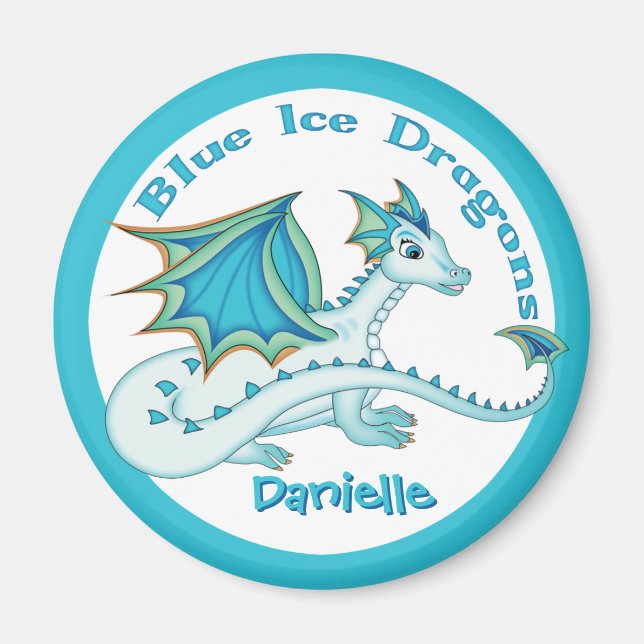 Blue Ice Dragon Magnet (Vorne)