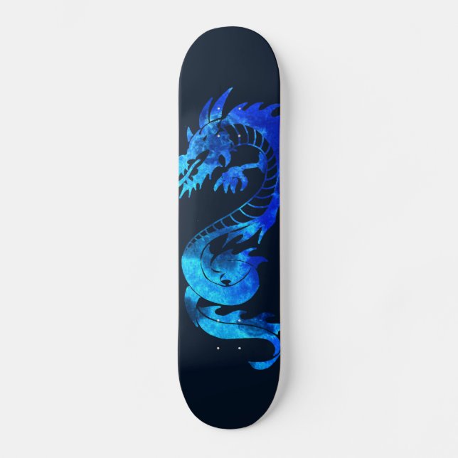 Blue Ice Dragon Tattoo Skateboard (Vorderseite)