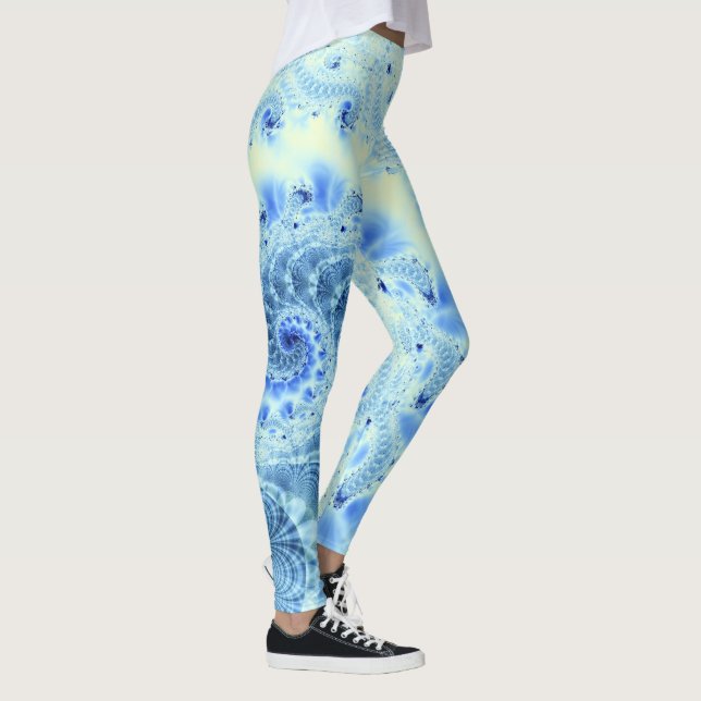 Blue Ice Fraktal Swirl Leggings (Rechts)