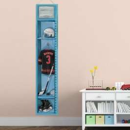 Blue Ice Hockey Locker Kid's Growth Chart