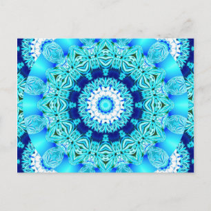 Blue Ice Lace Doily, Abstraktes Aqua Postkarte