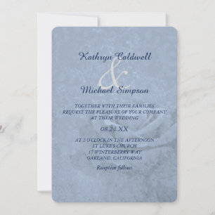 Blue Ice Rose Wedding Einladung
