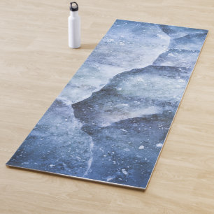 Blue Ice Surface Crack Foto Yogamatte