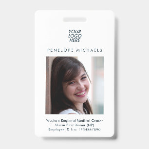 Blue Identification Abzeichen mit Foto und Logo Ausweis