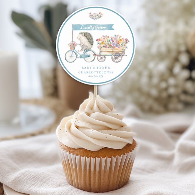 Blue Igel Baby Shower Fevor Sticker - Vor Ort (Baby Shower Favor Sticker)