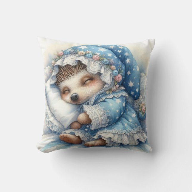 Blue Igels Throw Kissen (Vorderseite)