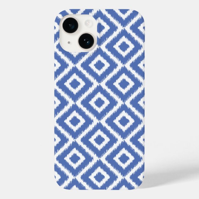 Blue Ikat Diamonds Case-Mate iPhone Hülle (Rückseite)