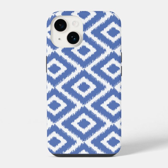 Blue Ikat Diamonds iPhone Hülle (Rückseite)