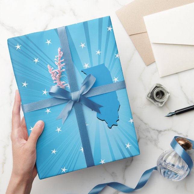 Blue Illinois Wrapping Paper Geschenkpapier (Von Creator hochgeladen)