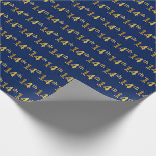 Blue, Imitate Gold 14. (14.) Event Geschenkpapier
