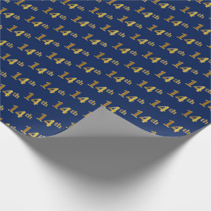 Blue, Imitate Gold 14. (14.) Event Geschenkpapier