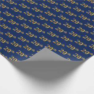 Blue, Imitate Gold 20. (20.) Event Geschenkpapier