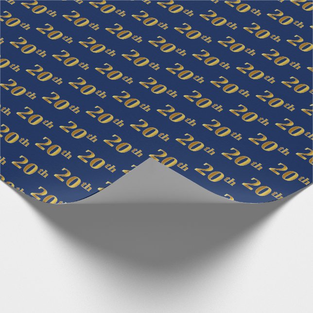 Blue, Imitate Gold 20. (20.) Event Geschenkpapier (Ecke)