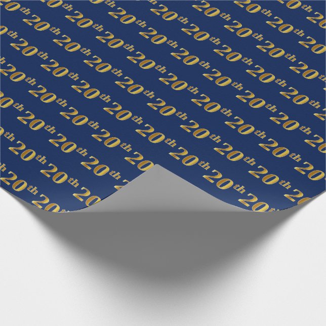 Blue, Imitate Gold 20. (20.) Event Geschenkpapier (Ecke)