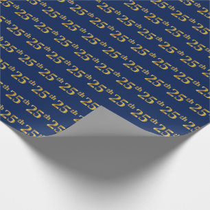 Blue, Imitate Gold 25. (25.) Event Geschenkpapier