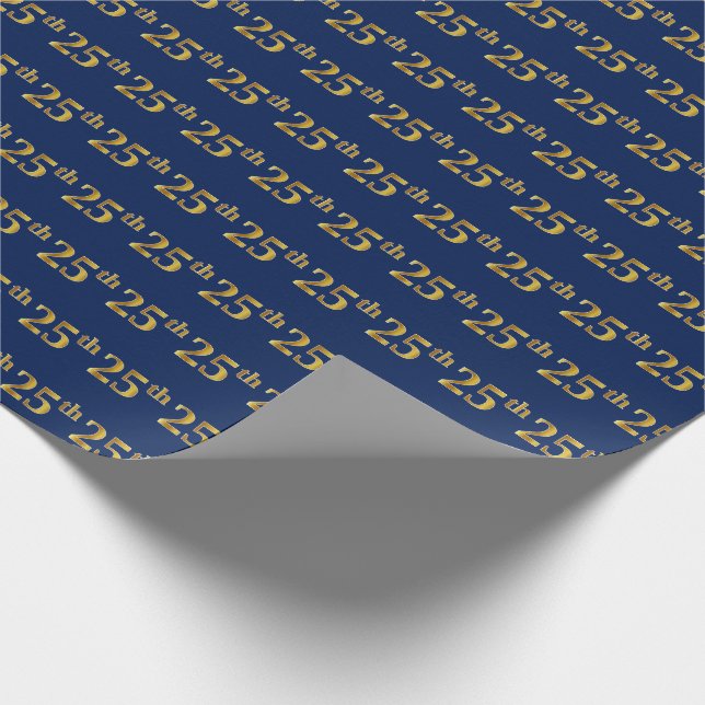 Blue, Imitate Gold 25. (25.) Event Geschenkpapier (Ecke)