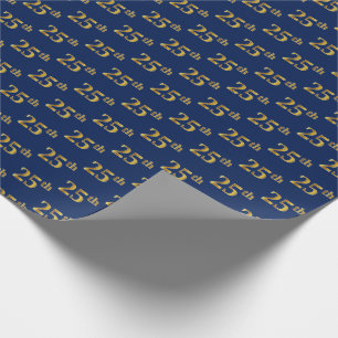 Blue, Imitate Gold 25. (25.) Event Geschenkpapier