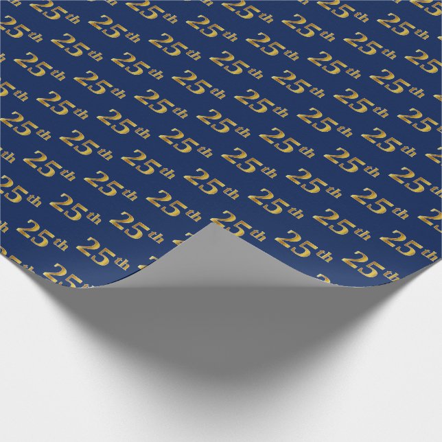 Blue, Imitate Gold 25. (25.) Event Geschenkpapier (Ecke)