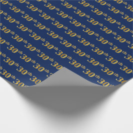 Blue, Imitate Gold 30. (30.) Event Geschenkpapier