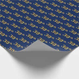 Blue, Imitate Gold 30. (30.) Event Geschenkpapier