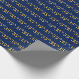 Blue, Imitate Gold 35. (35.) Event Geschenkpapier
