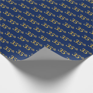 Blue, Imitate Gold 35. (35.) Event Geschenkpapier