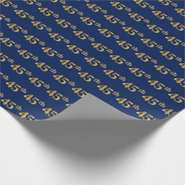 Blue, Imitate Gold 45. (fünfundvierzigste) Veranst Geschenkpapier (Ecke)