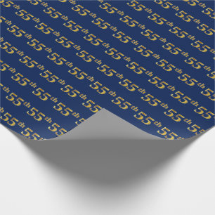 Blue, Imitate Gold 55. (Fünfundfünfzigste) Veranst Geschenkpapier
