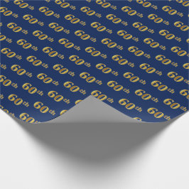 Blue, Imitate Gold 60. (60.) Event Geschenkpapier
