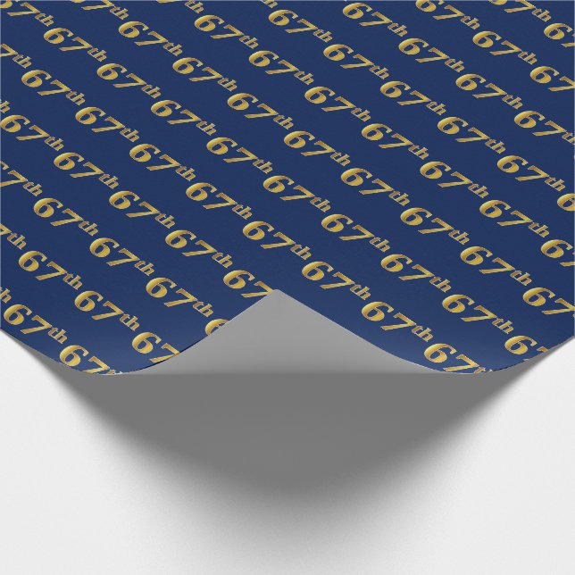 Blue, Imitate Gold 67. (siebenundsechzigste) Veran Geschenkpapier (Ecke)