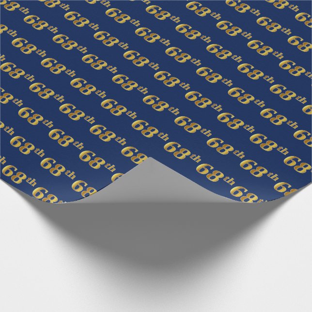 Blue, Imitate Gold 68. (Achtundsechzigste) Veranst Geschenkpapier (Ecke)