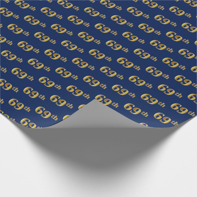 Blue, Imitate Gold 69. (neunundsechzigste) Veranst Geschenkpapier (Ecke)