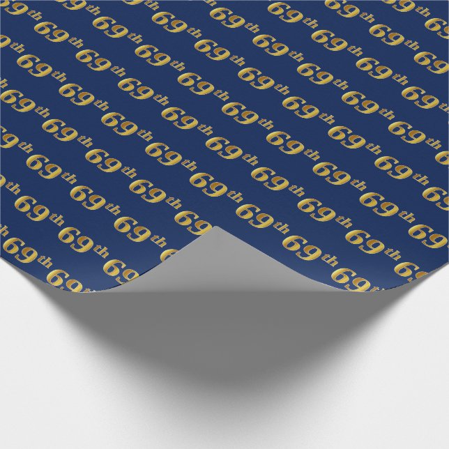 Blue, Imitate Gold 69. (neunundsechzigste) Veranst Geschenkpapier (Ecke)