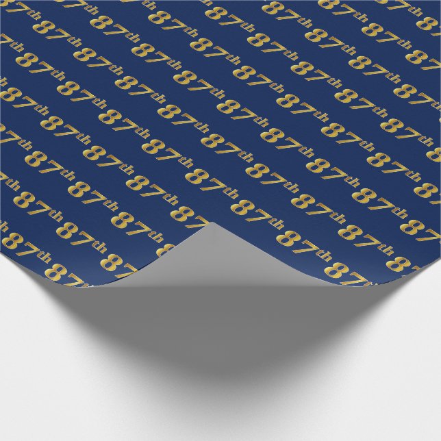 Blue, Imitate Gold 87. (siebenundachtzig) Veransta Geschenkpapier (Ecke)