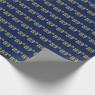 Blue, Imitate Gold 89. (neunundachtzig) Event Geschenkpapier