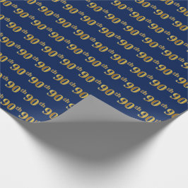 Blue, Imitate Gold 90. (Neunzigste) Event Geschenkpapier