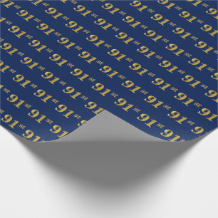 Blue, Imitate Gold 91. (Neunzigste) Event Geschenkpapier