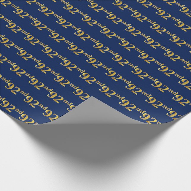 Blue, Imitate Gold 92. (Neunundneunzigste) Veranst Geschenkpapier (Ecke)