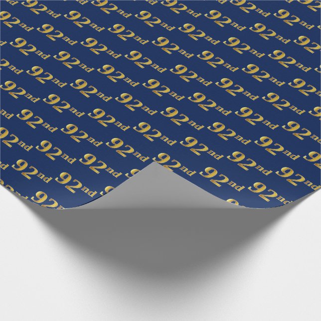 Blue, Imitate Gold 92. (Neunundneunzigste) Veranst Geschenkpapier (Ecke)