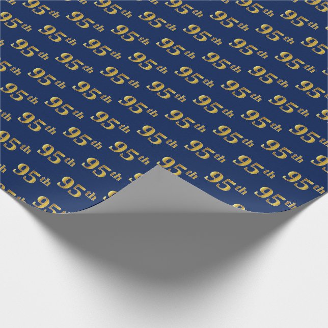 Blue, Imitate Gold 95. (fünfundneunzigste) Veranst Geschenkpapier (Ecke)