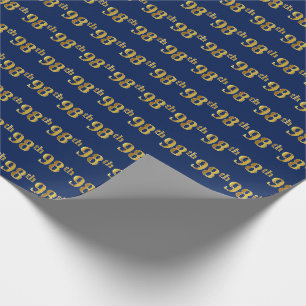 Blue, Imitate Gold 98. (Achtundneunzig) Event Geschenkpapier