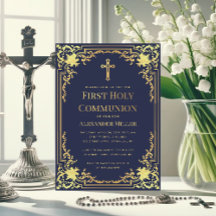 Blue Imitate Gold Elegant Boy First Communation